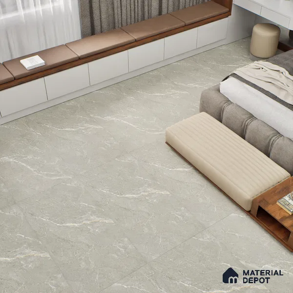 Marble Wall & Floor Tile TL 06175 Flutura Extreme Grigio 4 ft x 2 ft Vitrified Lustera Effect Feather Feel Matte Finish - 8.5 mm | 6 Random Design | Suitable for Living Room, Bedroom, Bathroom (Sample)