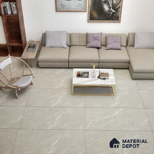 Marble Wall & Floor Tile TL 06175 Flutura Extreme Grigio 4 ft x 2 ft Vitrified Lustera Effect Feather Feel Matte Finish - 8.5 mm | 6 Random Design | Suitable for Living Room, Bedroom, Bathroom