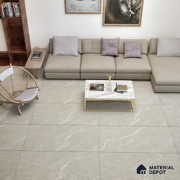 Marble Wall & Floor Tile TL 06175 Flutura Extreme Grigio 4 ft x 2 ft Vitrified Lustera Effect Feather Feel Matte Finish - 8.5 mm | 6 Random Design | Suitable for Living Room, Bedroom, Bathroom (Sample)