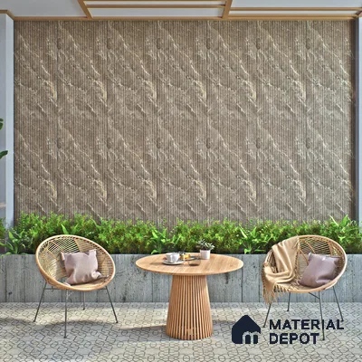 Punch Wall Tile TL 06176 B Flutura Extreme Tabacco Comb 4 ft x 2 ft Vitrified Lustera Effect Feather Feel Matte Finish - 8.5 mm | Suitable for Living Room, Bedroom, Bathroom