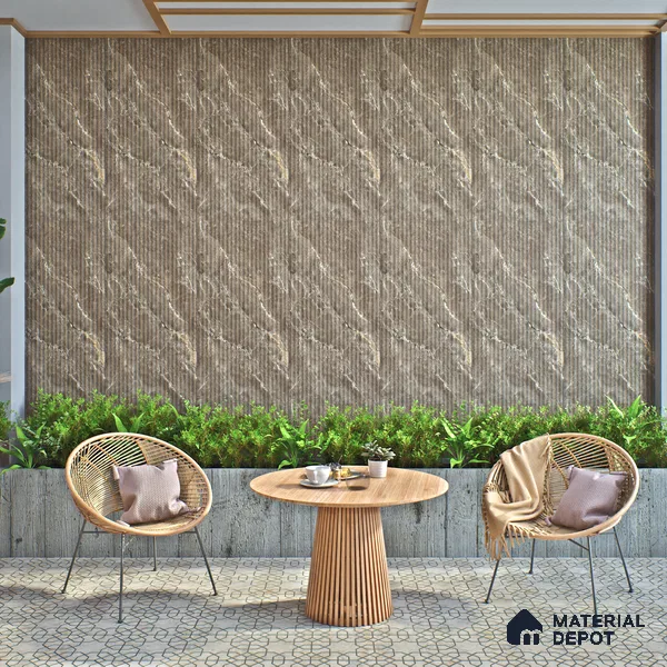 Punch Wall Tile TL 06176 B Flutura Extreme Tabacco Comb 4 ft x 2 ft Vitrified Lustera Effect Feather Feel Matte Finish - 8.5 mm | Suitable for Living Room, Bedroom, Bathroom
