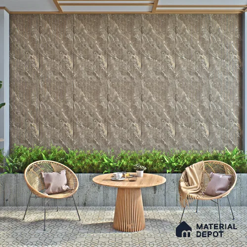 Punch Wall Tile TL 06176 B Flutura Extreme Tabacco Comb 4 ft x 2 ft Vitrified Lustera Effect Feather Feel Matte Finish - 8.5 mm | Suitable for Living Room, Bedroom, Bathroom