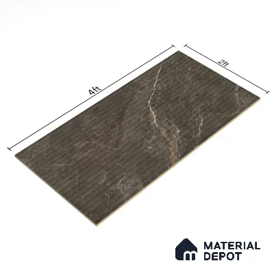 Punch Wall Tile TL 06176 B Flutura Extreme Tabacco Comb 4 ft x 2 ft Vitrified Lustera Effect Feather Feel Matte Finish - 8.5 mm | Suitable for Living Room, Bedroom, Bathroom