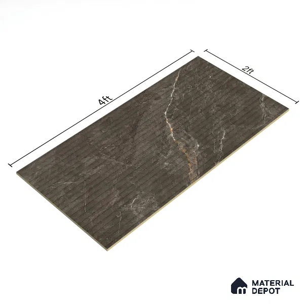 Punch Wall Tile TL 06176 B Flutura Extreme Tabacco Comb 4 ft x 2 ft Vitrified Lustera Effect Feather Feel Matte Finish - 8.5 mm | Suitable for Living Room, Bedroom, Bathroom