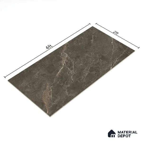 Marble Wall & Floor Tile TL 06176 Flutura Extreme Tabacco 4 ft x 2 ft Vitrified Lustera Effect Feather Feel Matte Finish - 8.5 mm | 6 Random Design | Suitable for Living Room, Bedroom, Bathroom