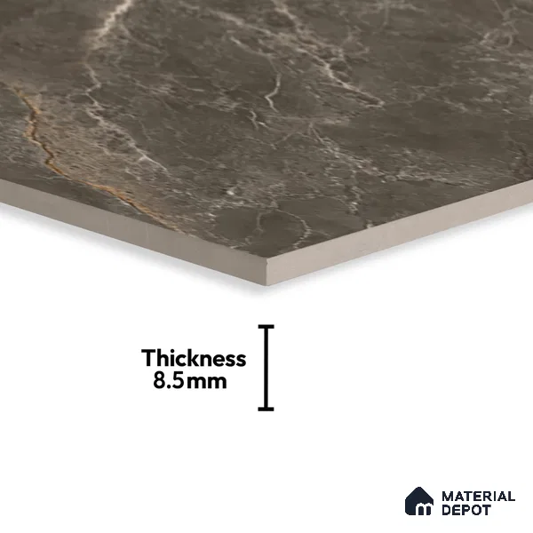 Marble Wall & Floor Tile TL 06176 Flutura Extreme Tabacco 4 ft x 2 ft Vitrified Lustera Effect Feather Feel Matte Finish - 8.5 mm | 6 Random Design | Suitable for Living Room, Bedroom, Bathroom