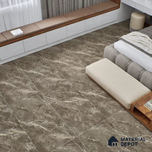 Marble Wall & Floor Tile TL 06176 Flutura Extreme Tabacco 4 ft x 2 ft Vitrified Lustera Effect Feather Feel Matte Finish - 8.5 mm | 6 Random Design | Suitable for Living Room, Bedroom, Bathroom