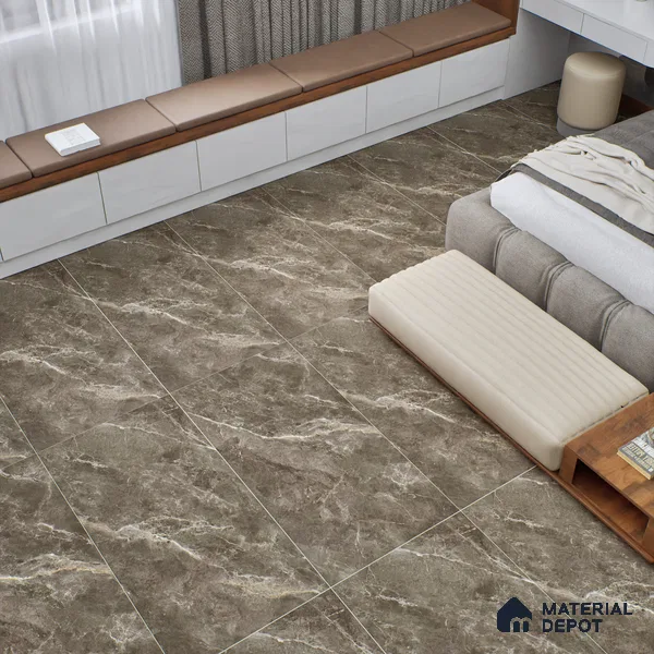 Marble Wall & Floor Tile TL 06176 Flutura Extreme Tabacco 4 ft x 2 ft Vitrified Lustera Effect Feather Feel Matte Finish - 8.5 mm | 6 Random Design | Suitable for Living Room, Bedroom, Bathroom