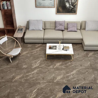 Marble Wall & Floor Tile TL 06176 Flutura Extreme Tabacco 4 ft x 2 ft Vitrified Lustera Effect Feather Feel Matte Finish - 8.5 mm | 6 Random Design | Suitable for Living Room, Bedroom, Bathroom