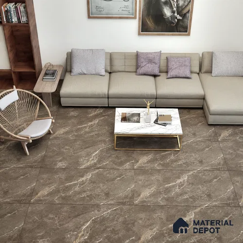 Marble Wall & Floor Tile TL 06176 Flutura Extreme Tabacco 4 ft x 2 ft Vitrified Lustera Effect Feather Feel Matte Finish - 8.5 mm | 6 Random Design | Suitable for Living Room, Bedroom, Bathroom