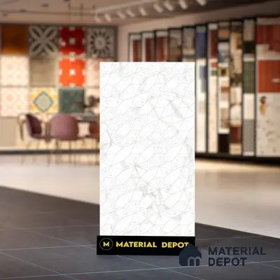 Punch Wall Tile TL 06188 B Classic Satuario Triangle 4 ft x 2 ft Vitrified Lustera Effect Feather Feel Matte Finish - 8.5 mm | 3 Random Design | Suitable for Living Room, Bedroom, Bathroom