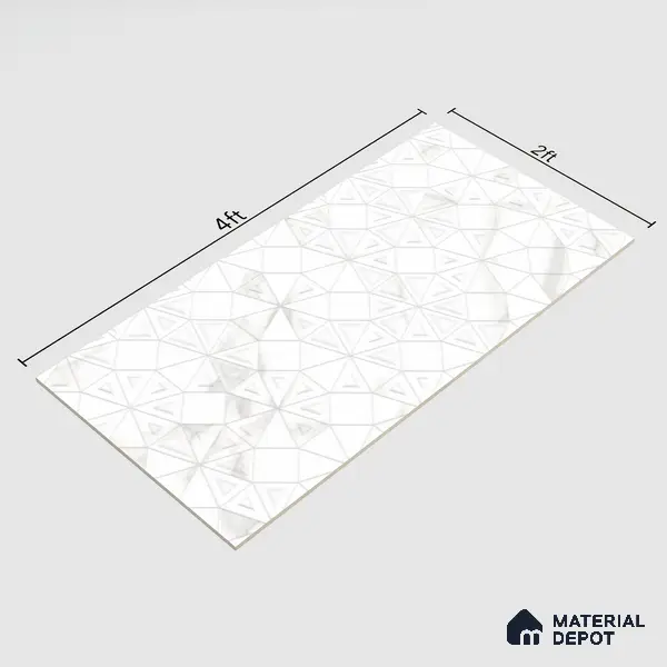 Punch Wall Tile TL 06188 B Classic Satuario Triangle 4 ft x 2 ft Vitrified Lustera Effect Feather Feel Matte Finish - 8.5 mm | 3 Random Design | Suitable for Living Room, Bedroom, Bathroom