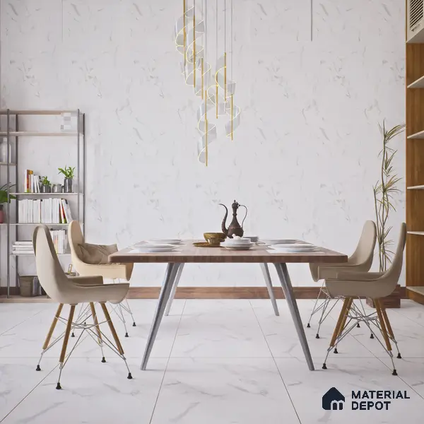 Punch Wall Tile TL 06188 B Classic Satuario Triangle 4 ft x 2 ft Vitrified Lustera Effect Feather Feel Matte Finish - 8.5 mm | 3 Random Design | Suitable for Living Room, Bedroom, Bathroom