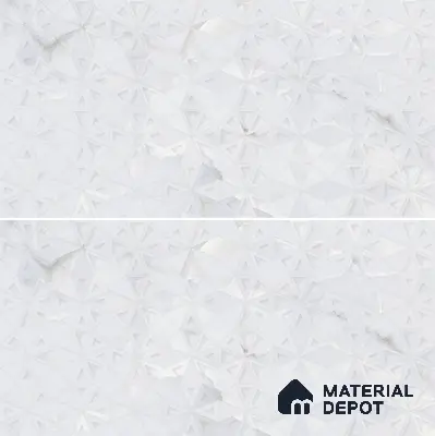 Punch Wall Tile TL 06190 B Prime Onyx Ice Triangle 4 ft x 2 ft Vitrified Lustera Effect Feather Feel Matte Finish - 8.5 mm | 2 Random Design | Suitable for Living Room, Bedroom, Bathroom