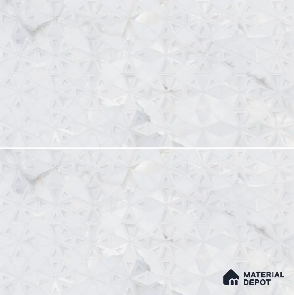 Punch Wall Tile TL 06190 B Prime Onyx Ice Triangle 4 ft x 2 ft Vitrified Lustera Effect Feather Feel Matte Finish - 8.5 mm | 2 Random Design | Suitable for Living Room, Bedroom, Bathroom