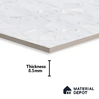 Punch Wall Tile TL 06190 B Prime Onyx Ice Triangle 4 ft x 2 ft Vitrified Lustera Effect Feather Feel Matte Finish - 8.5 mm | 2 Random Design | Suitable for Living Room, Bedroom, Bathroom