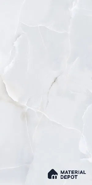 Marble Wall & Floor Tile TL 06190 Prime Onyx Ice 4 ft x 2 ft Vitrified Lustera Effect Feather Feel Matte Finish - 8.5 mm | 7 Random Design | Suitable for Living Room, Bedroom, Bathroom