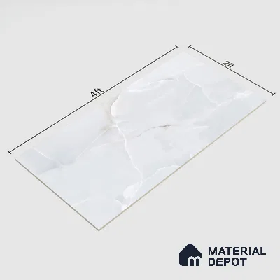 Marble Wall & Floor Tile TL 06190 Prime Onyx Ice 4 ft x 2 ft Vitrified Lustera Effect Feather Feel Matte Finish - 8.5 mm | 7 Random Design | Suitable for Living Room, Bedroom, Bathroom