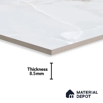Marble Wall & Floor Tile TL 06190 Prime Onyx Ice 4 ft x 2 ft Vitrified Lustera Effect Feather Feel Matte Finish - 8.5 mm | 7 Random Design | Suitable for Living Room, Bedroom, Bathroom