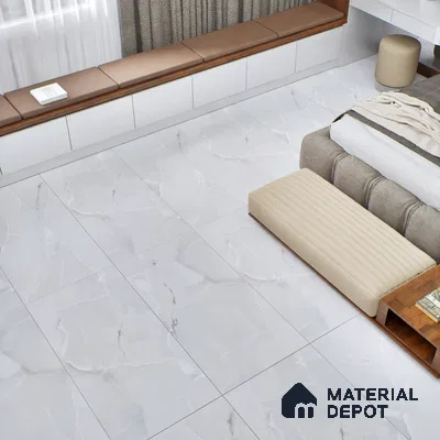 Marble Wall & Floor Tile TL 06190 Prime Onyx Ice 4 ft x 2 ft Vitrified Lustera Effect Feather Feel Matte Finish - 8.5 mm | 7 Random Design | Suitable for Living Room, Bedroom, Bathroom