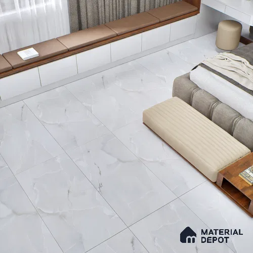 Marble Wall & Floor Tile TL 06190 Prime Onyx Ice 4 ft x 2 ft Vitrified Lustera Effect Feather Feel Matte Finish - 8.5 mm | 7 Random Design | Suitable for Living Room, Bedroom, Bathroom
