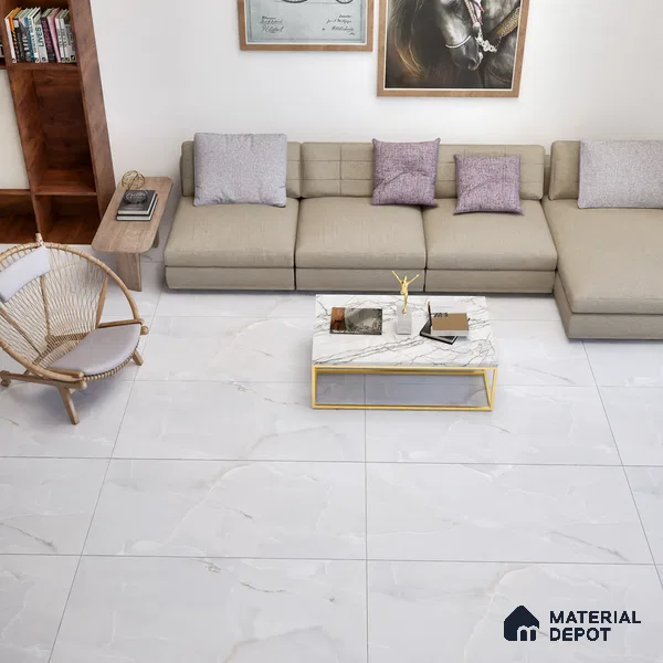Marble Wall & Floor Tile TL 06190 Prime Onyx Ice 4 ft x 2 ft Vitrified Lustera Effect Feather Feel Matte Finish - 8.5 mm | 7 Random Design | Suitable for Living Room, Bedroom, Bathroom