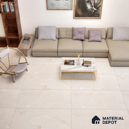 Marble Wall & Floor Tile TL 06191 Prime Onyx Crema 4 ft x 2 ft Vitrified Lustera Effect Feather Feel Matte Finish - 8.5 mm | 7 Random Design | Suitable for Living Room, Bedroom, Bathroom