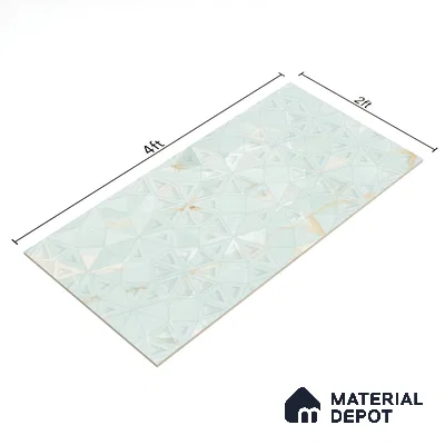 Punch Wall Tile TL 06192 B Prime Onyx Olive Triangle 4 ft x 2 ft Vitrified Lustera Effect Feather Feel Matte Finish - 8.5 mm | 2 Random Design | Suitable for Living Room, Bedroom, Bathroom (Sample)