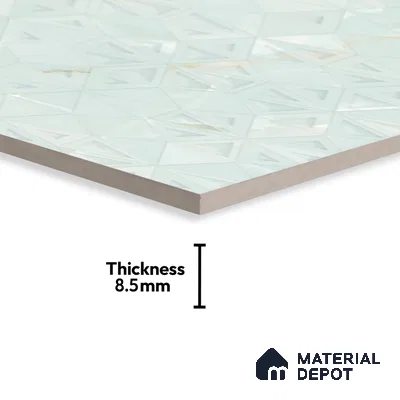 Punch Wall Tile TL 06192 B Prime Onyx Olive Triangle 4 ft x 2 ft Vitrified Lustera Effect Feather Feel Matte Finish - 8.5 mm | 2 Random Design | Suitable for Living Room, Bedroom, Bathroom (Sample)