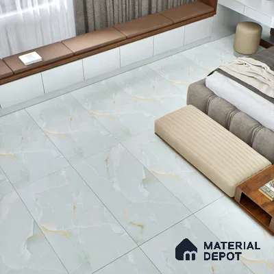 Marble Wall & Floor Tile TL 06192 Prime Onyx Olive 4 ft x 2 ft Vitrified Lustera Effect Feather Feel Matte Finish - 8.5 mm | 7 Random Design | Suitable for Living Room, Bedroom, Bathroom (Sample)