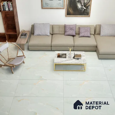 Marble Wall & Floor Tile TL 06192 Prime Onyx Olive 4 ft x 2 ft Vitrified Lustera Effect Feather Feel Matte Finish - 8.5 mm | 7 Random Design | Suitable for Living Room, Bedroom, Bathroom (Sample)