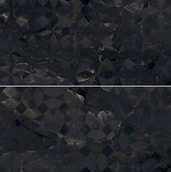 Punch Wall Tile TL 06193 B Prime Onyx Nero Triangle 4 ft x 2 ft Vitrified Lustera Effect Feather Feel Matte Finish - 8.5 mm | 2 Random Design | Suitable for Living Room, Bedroom, Bathroom