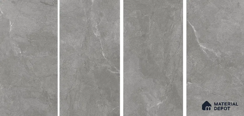 Marble Wall & Floor Tile TL 06102 B Casper Grigio 4 ft x 2 ft Vitrified Matte Finish - 9 mm | 6 Random Design | Suitable For Living Room, Bedroom, Bathroom, Kitchen (Sample)