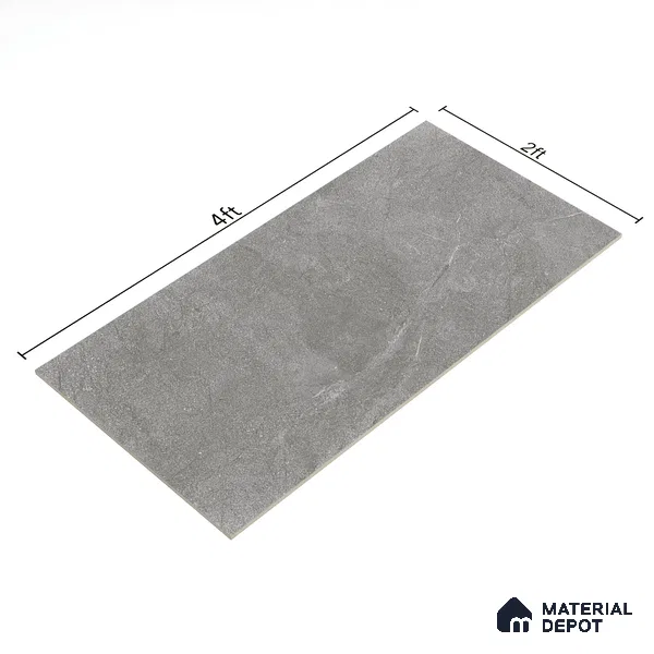 Marble Wall & Floor Tile TL 06102 B Casper Grigio 4 ft x 2 ft Vitrified Matte Finish - 9 mm | 6 Random Design | Suitable For Living Room, Bedroom, Bathroom, Kitchen (Sample)