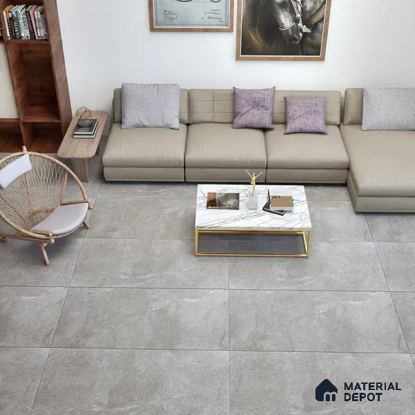 Marble Wall & Floor Tile TL 06102 B Casper Grigio 4 ft x 2 ft Vitrified Matte Finish - 9 mm | 6 Random Design | Suitable For Living Room, Bedroom, Bathroom, Kitchen (Sample)