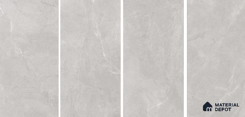 Marble Wall & Floor Tile TL 06102 C Casper Silver 4 ft x 2 ft Vitrified Matte Finish - 9 mm | 6 Random Design | Suitable For Living Room, Bedroom, Bathroom, Kitchen