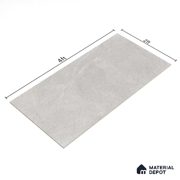 Marble Wall & Floor Tile TL 06102 C Casper Silver 4 ft x 2 ft Vitrified Matte Finish - 9 mm | 6 Random Design | Suitable For Living Room, Bedroom, Bathroom, Kitchen