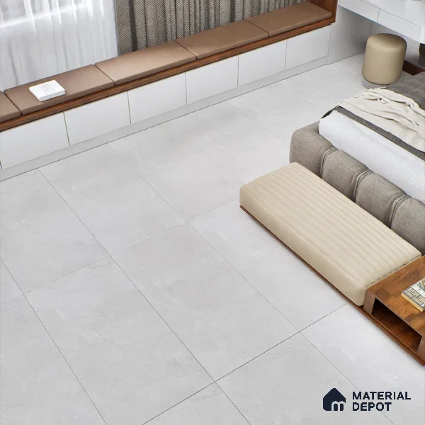 Marble Wall & Floor Tile TL 06102 C Casper Silver 4 ft x 2 ft Vitrified Matte Finish - 9 mm | 6 Random Design | Suitable For Living Room, Bedroom, Bathroom, Kitchen