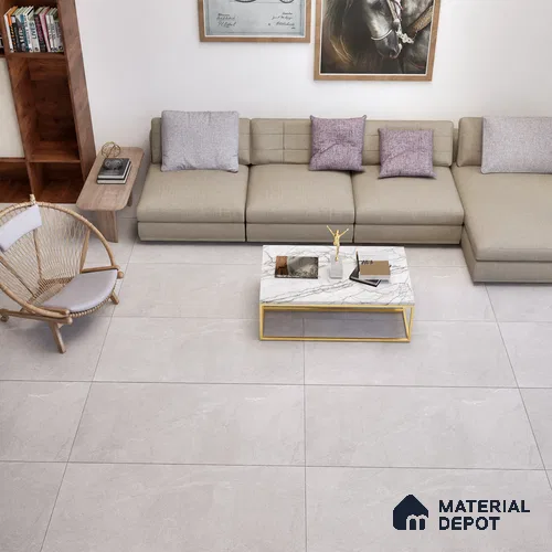Marble Wall & Floor Tile TL 06102 C Casper Silver 4 ft x 2 ft Vitrified Matte Finish - 9 mm | 6 Random Design | Suitable For Living Room, Bedroom, Bathroom, Kitchen