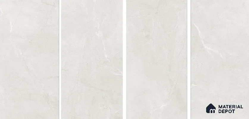 Marble Wall & Floor Tile TL 06102 Casper Bianco 4 ft x 2 ft Vitrified Matte Finish - 9 mm | 6 Random Design | Suitable For Living Room, Bedroom, Bathroom, Kitchen (Sample)