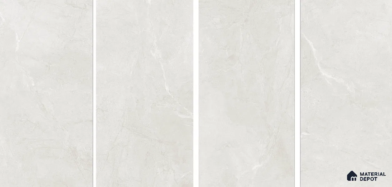 Marble Wall & Floor Tile TL 06102 Casper Bianco 4 ft x 2 ft Vitrified Matte Finish - 9 mm | 6 Random Design | Suitable For Living Room, Bedroom, Bathroom, Kitchen (Sample)