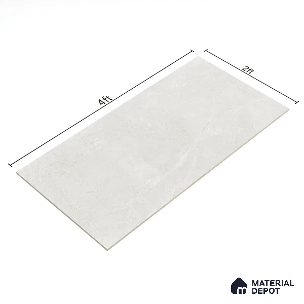 Marble Wall & Floor Tile TL 06102 Casper Bianco 4 ft x 2 ft Vitrified Matte Finish - 9 mm | 6 Random Design | Suitable For Living Room, Bedroom, Bathroom, Kitchen (Sample)