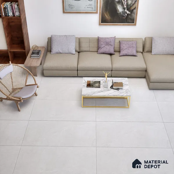 Marble Wall & Floor Tile TL 06102 Casper Bianco 4 ft x 2 ft Vitrified Matte Finish - 9 mm | 6 Random Design | Suitable For Living Room, Bedroom, Bathroom, Kitchen (Sample)