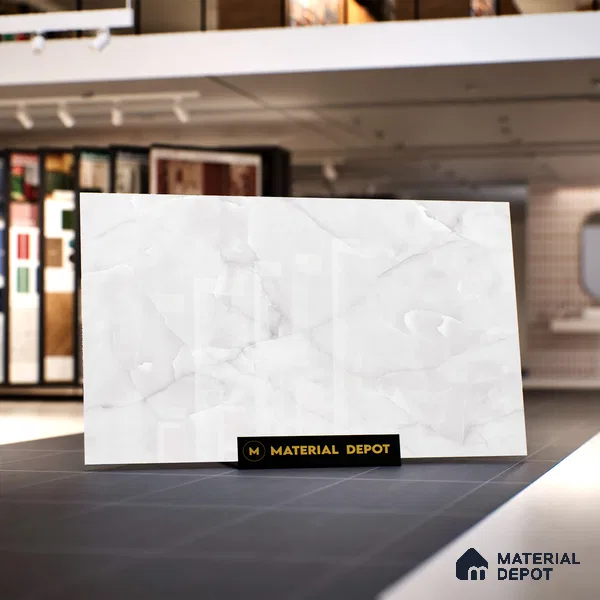Marble Floor & Wall Large Format Tile TL 06622 Onyx Garnet 6 ft x 4 ft Glossy Finish Vitrified Tile - 9 mm | Suitable for Living Room, Bedroom & Bathroom | Adhesive and Spacers Must be Used During Installation