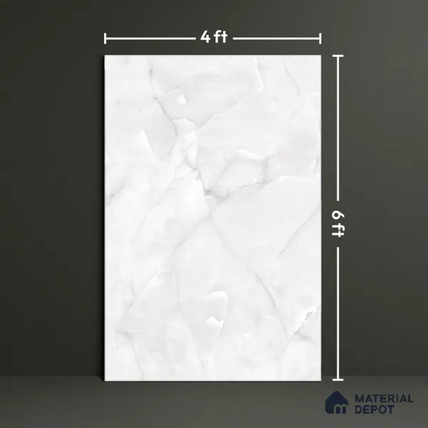 Marble Floor & Wall Large Format Tile TL 06622 Onyx Garnet 6 ft x 4 ft Glossy Finish Vitrified Tile - 9 mm | Suitable for Living Room, Bedroom & Bathroom | Adhesive and Spacers Must be Used During Installation