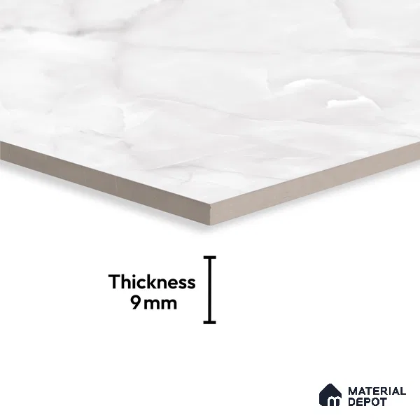 Marble Floor & Wall Large Format Tile TL 06622 Onyx Garnet 6 ft x 4 ft Glossy Finish Vitrified Tile - 9 mm | Suitable for Living Room, Bedroom & Bathroom | Adhesive and Spacers Must be Used During Installation