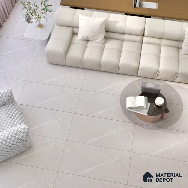Marble Wall & Floor Tile TL 06325  Ashen Glow 4 ft x 2 ft Vitrified Matte Finish - 9 mm (Random Design 4) | Suitable for Living Room,Bedroom,Bathroom & Kitchen (Sample)