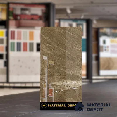Marble Wall & Floor Tile TL 05306 B Aurelio Felix Earth 4 ft x 2 ft Vitrified High Gloss Finish - 9 mm | Suitable for Living Room, Bedroom, Feature / Accent Walls & Highlighter Wall (Sample)