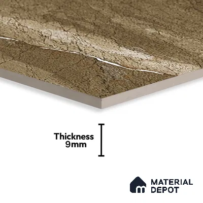 Marble Wall & Floor Tile TL 05306 B Aurelio Felix Earth 4 ft x 2 ft Vitrified High Gloss Finish - 9 mm | Suitable for Living Room, Bedroom, Feature / Accent Walls & Highlighter Wall (Sample)