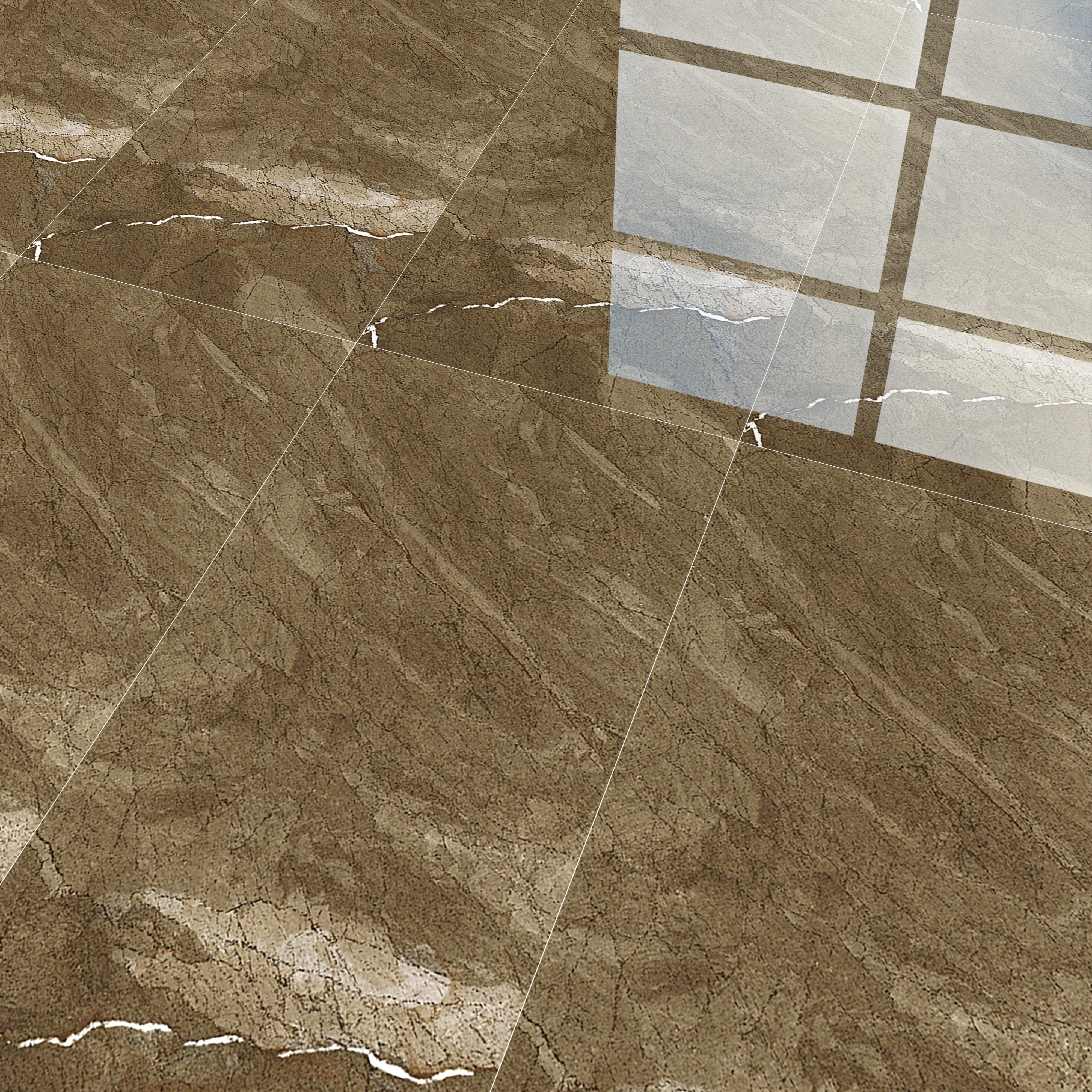 Marble Wall & Floor Tile TL 05306 B Aurelio Felix Earth 4 ft x 2 ft Vitrified High Gloss Finish - 9 mm | Suitable for Living Room, Bedroom, Feature / Accent Walls & Highlighter Wall (Sample)